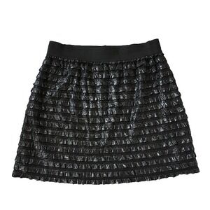Kimchi Blue Urban Outfitters Mini Skirt Women L Y2K Ruffle Bandage Metallic Goth